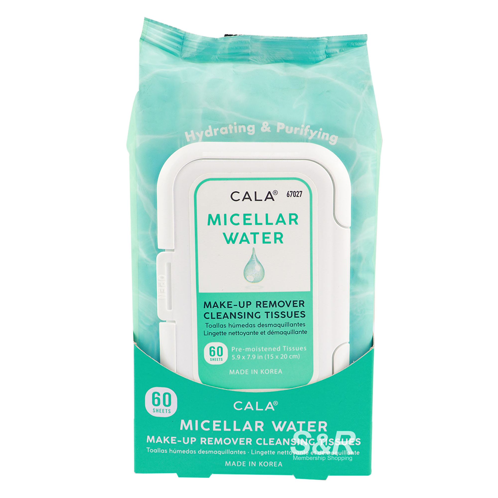 Cala Micellar Water Make-up Remover Cleansing Tissues 60pcs Cala Micellar Water Make-up Remover Cleansing Tissues 60pcs